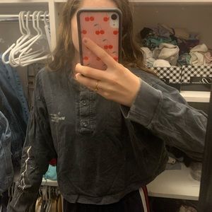 Urban Outfitters Graphic Long Sleeve Crop Tee